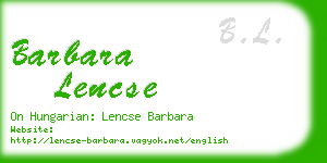 barbara lencse business card